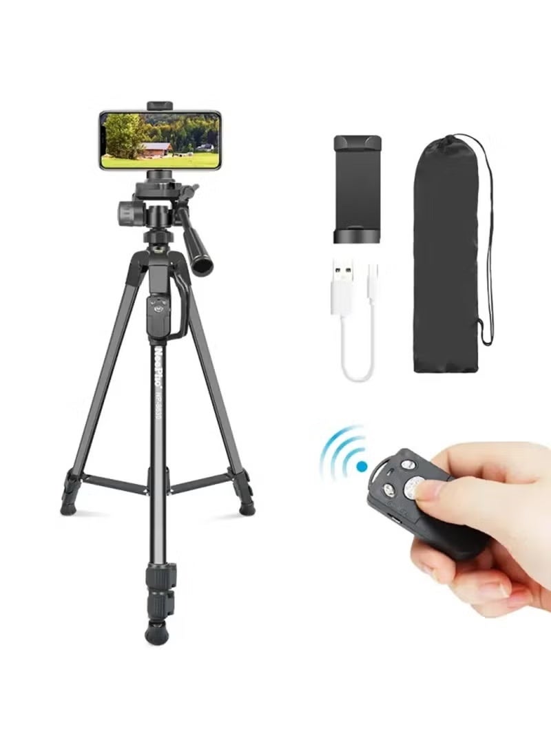 ني فو حامل ثلاثي القوائم قابل للتمديد NP8830 مع جهاز تحكم عن بعد لكاميرا السيلفي الخارجية وحامل أرضي للهاتف لكاميرا DSLR - Image 3